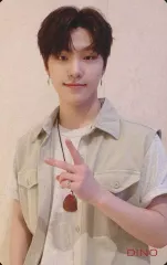 【中古】コレクションカード(男性) SEVENTEEN/DINO(ディノ)/上半身・衣装白・グレー・左手ピース・背景白/CD「JAPAN 2ND MINI ALBUM『24H』」大ヒット記念 SEVENTEEN×HMV Thanksキャンペーン特典HMV・Lo