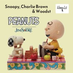 スヌーピー＆フレンズ ピクニック ジムショア アンティーク フィギュア Snoopy, Charlie Brown & Woodst ピーナッツ JIM SHORE 正規輸入品 かわいい おしゃれ インテリア 雑貨 人形 プレゼント ギフト 飾り