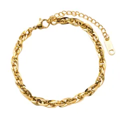 【ゴールド × ワンサイズ】[Cream dot. クリームドット公式] ブレスレット レディース ステンレス製 金属アレルギー つけっぱなし サージカルステンレス スクリューチェーン ツイスト 大人のサムネイル