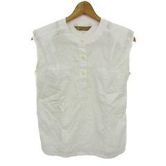 クリスチャンディオールスポーツ ブラウス シャツ トップス ノースリーブ 伊製生地 レディース Sサイズ 白 Christian Dior SPORTS 【中古】
