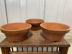 植木鉢　素焼き　6号　3点セット　小品盆栽　観葉植物　多肉植物　山野草　草花　花　雑木　寄せ植え　松盆栽　サボテン　盆栽　鉢　盆栽鉢