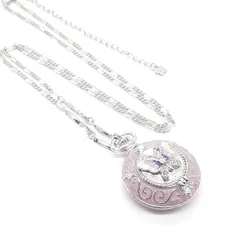 ANNA SUI アナスイ ネックレス ペンダント 懐中時計モチーフ 蝶 パピヨン バタフライ パープル ラインストーン T5021823