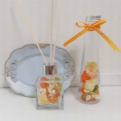 【選べる香り】ディフューザー& ハーバリウム セット【オレンジ】