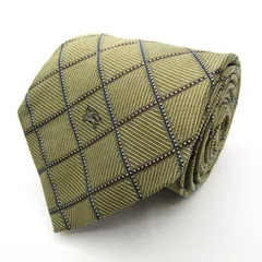 バーバリーロンドン ブランド ネクタイ ホースマーク チェック柄 格子柄 シルク PO メンズ カーキ BURBERRY LONDON 【中古】
