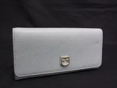 FURLA フルラ レザー 二つ折り 長財布 ウォレット 札入れ 小銭入れ レディース ライトブルー系 DJ2761