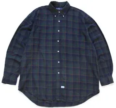 90s ラルフローレン チェック ボタンダウン コットンシャツ XL★96 特大 オールド ロゴ刺繍 ライトネル オーバーサイズ ビッグサイズ