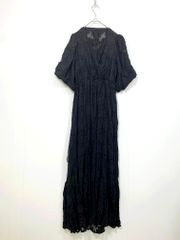 mily bilet ミウィビレット mi1139019 シアージャガード花柄クリンクル ワンピース sizeL/黒  ■■レディース