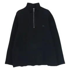 BURBERRY LONDON バーバリー ロンドン BBV96-121-09 刺繍 ロゴ ハーフジップ コットン 長袖 Tシャツ ブラック系 L【中古】のサムネイル