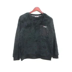 フィラ FILA カットソー フェイクファー ワンポイント 長袖 M 黒 ブラック /YKのサムネイル