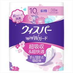 ウィスパー１枚２役Ｗガード　１０ｃｃ　３８枚 【 Ｐ＆Ｇ 】 【 生理用品 】