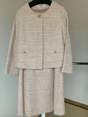 NATURALBEAUTYBASIC　ツイード ジャケット スカート セットアップ ベージュピンク