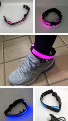 光る首輪　【おすすめ】夜間お散歩ライト　(充電式)　2個セット（ピンク１、ブルー1）　　＊送料無料　＊コイン電池LIR2032充電可能
