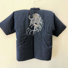 綿入れ半纏　トラ刺繍　紺