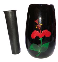 琉球漆器 一輪挿し 梯梧の花 花瓶 琉球紅型 びんがた 沖縄