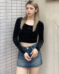 【ブルーのみ】Vintageデニムスカートライクショートパンツ GYDA ジェイダ 072442502001