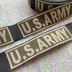 刺繍タグ　10枚セット　US  ARMY   緑×ベージュ