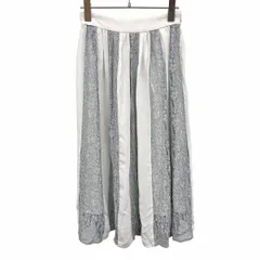 古着 PROPORTION BODY DRESSING プロポーションボディドレッシング 花柄メッシュパネルスカート シフォン 裏地付き ロング ポリ100% S (2) グレーネイビー×グレー レディース