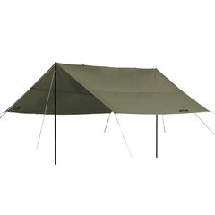 TCレクタタープ スクエア型 Lサイズ 500cm×500cm オリーブ ポリコットン 難燃素材 大型タープ 撥水加工 ペグ 自在ロープ 収納袋付き VASTLAND（ヴァストランド）