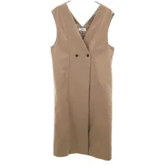 BEAMS HEART ビームスハート ノースリーブ ジャンパースカート ベージュブラウン ワンピース レディース 古着