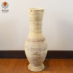 ラタン 籐 フラワーベース 花瓶 花器 造花 インテリア おしゃれ 枝物 枝 オブジェ アートプランツ 玄関 バリ アジアン雑貨 モダン H50A