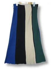 【送料無料】 Mila Owen ミラオーウェン パネルニットSK  スカート ウエストゴム グリーン ブルー ブラック ベージュ Sサイズ1■管理番号L28894SSA25-250526-0（990）