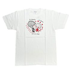水森亜土 マリンカップル 半袖Tシャツ(M) ホワイト アパレル