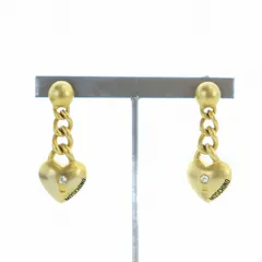 モスキーノ MOSCHINO ピアス アクセサリー 両耳用 ハート ロゴ ラインストーン ゴールド色 ■GY11 /MQのサムネイル