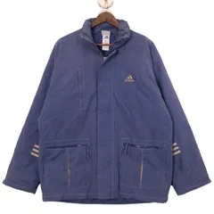 90年代 adidas アディダス 中綿ジャケット ネイビー (メンズ M) 中古 古着 A1010