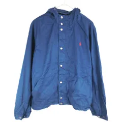 Polo by Ralph Lauren ポロ ラルフローレン コットン パーカー ジャケット ワンポイントロゴ ネイビー (メンズ M) 中古 古着 O2695