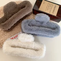 ファー ヘアクリップ ファーヘアクリップモコモコ ヘアクリップ 大きめ バンスクリップ フェイクファー ヘアクリップ リボン ヘアクリップ レディース 髪留め 髪飾り まとめ髪 パーティー デイリー 秋冬 ヘアアクセサリー ヘアアクセ 大人可愛いqiyue01