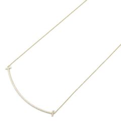 ティファニー TIFFANY＆CO ネックレス Tスマイル ラージ ダイヤ ネックレス 首回40.5/45.5㎝ K18（イエローゴールド） ダイヤモンド Tスマイル ラージ ダイヤ ネックレス レディース Used A