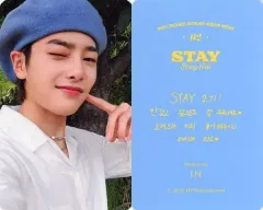 【中古】コレクションカード(男性) Stray Kids/I.N(アイエン)/裏面青・印刷メッセージ入り/オフィシャルファンクラブ「STAY」2期入会特典ウェルカムキット付属フォトカード