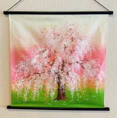 軸付きタペストリー【桜 春爛漫】桜飾り 桜壁飾り 春タペストリー 4月飾り 季節のタペストリー 四季彩布タペストリー 新品未使用品 日本製