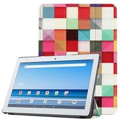 グラフィックス 3 Docomo Dtab d-41A ケース ELMK軽量 薄型 PU レザー スマート カバー 耐衝撃 傷防止 クリア ハード 背面 ケース 三つ折り スタンド 機能 NTTドコモ dtab d-41A 対応 HLF