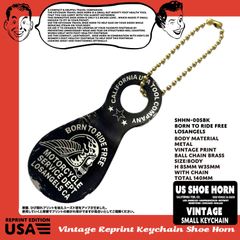 USA ビンテージ シューホーン  靴べら 靴ベラ キーホルダー レトロ アメリカ アメカジ : SHHN-005BK