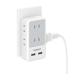 TESSAN　コンセントタップ 電源タップ usb付き 6個AC口 2つUSBポート  雷ガード TS-725