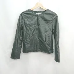 ◇ ⊇ NATURAL BEAUTY BASIC ノーカラー 長袖 ライダースジャケット サイズM ブラック レディース E  【1410290018842】