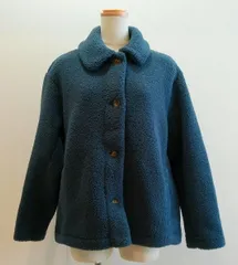 UNIQLO ユニクロ ボアフリース ステンカラー ショートコート Mサイズ ブルー 未使用 0602 bhndu a202h0531