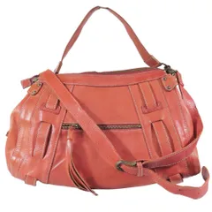 美品  DAKOTA ダコタ 2WAY ショルダーバッグ レザー ハンド バッグ カバン 斜め掛け 鞄 オレンジ レディース 古着 中古 USED