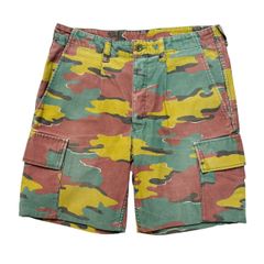 W32 ベルギー軍 実物 M-90 ジグソーカモ ハーフパンツ ショートパンツ カーゴパンツ 迷彩 ミリタリー 膝上丈