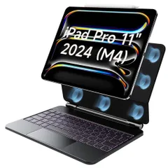 マジックキーボードHOU2024(M4)iPadPro11インチ用キーボードケース、iPadPro202411”専用キーボード、多点タッチ対応トラックパッド付き、7色バックライト、磁気吸着スタンド、135°角度調整、軽…