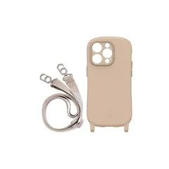 iFace Hang and iPhone 14 Pro ケース シリコンハード/ショルダーストラップ セット (ベージュ) 【アイフェイス アイフォン14プロ 用 カバー ショルダー 】