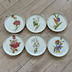 お値下げ◆ドイツFURSTENBERG ◆ビンテージ◆手描き小皿◆ 3枚組 FURSTENBERG フェルステンベルグ 花柄シリーズ 小皿 3枚セット