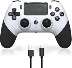 [新品※未使用] PS4 コントローラー 「2024下半期新」 Sungale p4コントローラー 自動連射 背面ボタン付き Bluetooth5.0 1000mAhバッテリー搭載 マクロ機能 P4/P4 Pro/Slim/PC対応 イヤホンジャック付き