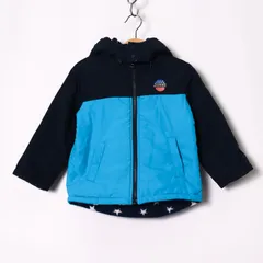 ダディオダディ ナイロンジャケット 中綿入りジャンパー アウター キッズ 男の子用 100サイズ ブルー×ブラック Daddy Oh Daddy 【中古】
