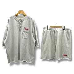 FRUIT OF THE LOOM フルーツオブザルーム オールナイトサウナスウェットセットアップ 上下セット Tシャツ ハーフパンツ パジャマ ルームウェア 部屋着 灰色 グレー Mサイズ メンズ 夏 ゴーゴー古着久喜倉庫店No.B10349