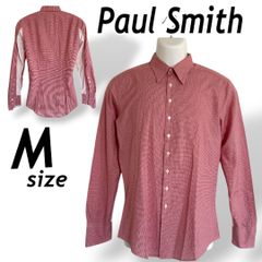 Paul Smith ポールスミス メンズ 長曽シャツ M 綿 コットン 173288 COL 555  日本製 ギンガムチェック レッド系 (D049)★