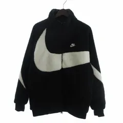 ナイキ NIKE SWOOSH FULL ZIP JACKET リバーシブル ボアジャケット ビッグスウッシュ ジップアップ BQ6546-011 黒 ブラック Lのサムネイル