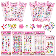 girldate ラインストーン シール 11枚セット フェイスステッカー キラキラ カラフル ネイルアートパーツ 携帯電話装飾 DIY用品 手芸用品 祝日の贈り物 0