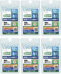 【6箱セット】GUM(ガム) 歯間ブラシL字型 10P サイズ2 (SS)